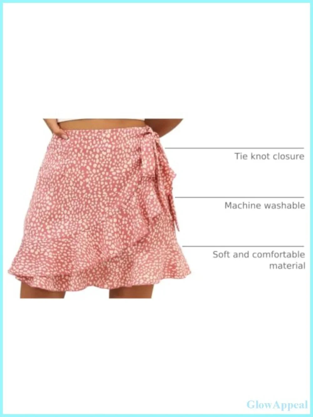 Women's High Waist Wrap Floral Ruffle Mini Skirt Polyester